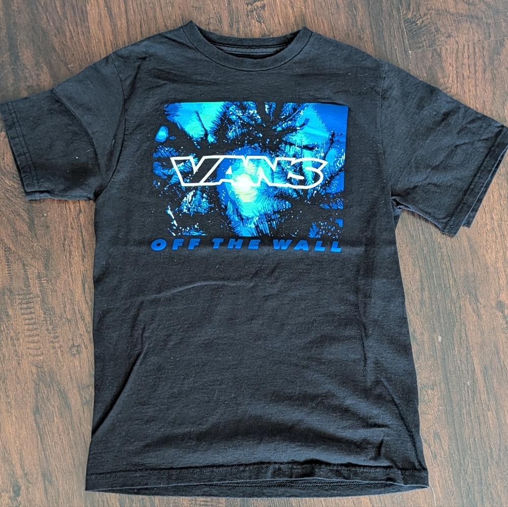 Vans Kids Black Graphic T-Shirt- Size M